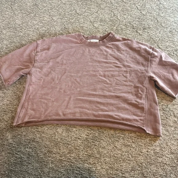 Zara short sleeve rib plush t-shirt - Picture 1 of 3